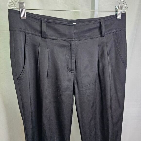 Cache Black Satin Finish Straight Leg Trousers Size 8 - Picture 4 of 8